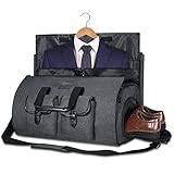 UNIQUEBELLA Carry-on Garment Bag Large Duffel Bag Suit Travel Bag Weekend Bag Flight Bag with Shoe Pouch for Men Women (Black)