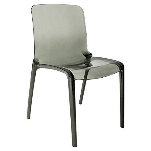LeisureMod Mid-Century Modern Dining Chair, Acrylic Accent Chair for Kitchen,