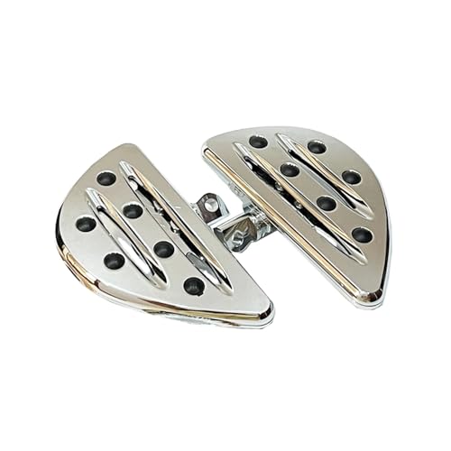 Repose-pieds arrière moto avec inserts antidérapants chrome
