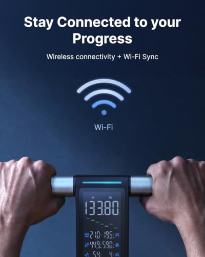 Image of RENPHO Smart Scale with Large Handle Display, Wi-Fi & Wireless Connection | Body Composition Scale with BMI, Body Fat, Muscle Mass, 8 Electrodes, 50+ Metrics, Home Use, MorphoScan Aspire