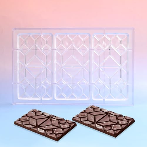 TUKE Polycarbonate Chocolate Molds Rectangle Shape 3D Pattern Chocolate Bar Mold 3 Pack Durable & Flexible Candy Moulds for Homemade Chocolates, Baking & Desserts - BPA-Free (E_ Rectangle) by TUKE - Image 8