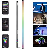 NEEWER TL120C RGB チューブライト スティックライト LEDビデオライト 42W フルカラー RGBWW 撮影ライトバー APP/2.4G/DMX制御 7ピクセル効果 18シーン 0-100%調光 2500K-10000K 色温度 CRI97+TLCI98+ 高演色 6000mAhバッテリー内蔵 ハンドヘルドライト ライブ配信/ビデオ録画/YouTube写真撮影用