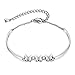 Cupimatch Bracelet pour femme en argent et papillon réglable en acier inoxydable avec chaîne de serrage 6,3" + 2,95 cm