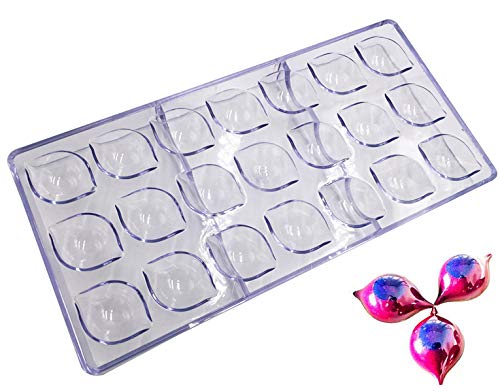 Pralinenform für Süßigkeiten, 21 Mulden in Diamant-Form, transparenter Kunststoff, Polycarbonat (PC),Backform, Kuchendekoration. zitronengelb