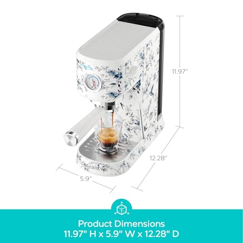 Image of CASABREWS CM5418 20 Bar Espresso Coffee Machine, Small Coffee Machine with Steam Milk Frother, Stainless Steel Coffee Machine with 34oz Removable Water Tank for