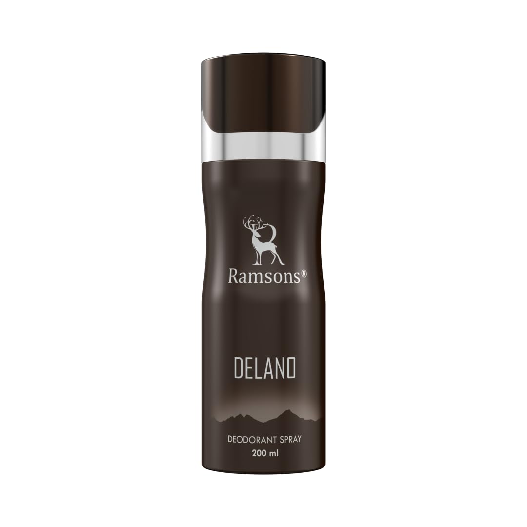 Ramsons Delano Deodorant for Men - 200ml | TN - Cirtus, Apple, Cinnamon & Lavender | MN - Spicy, Fruity & white flower | BN - Woody,Musky, Ambery & Vanilla-image-0