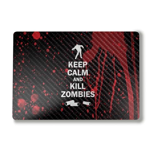 Image of Carbon Fiber Laptop Skin Compatible with Alienware M18 R2 (2024) - Kill Zombies - Premium 3M Vinyl Protective Wrap Decal Cover - Easy to Apply | Crafted in The USA by MightySkins