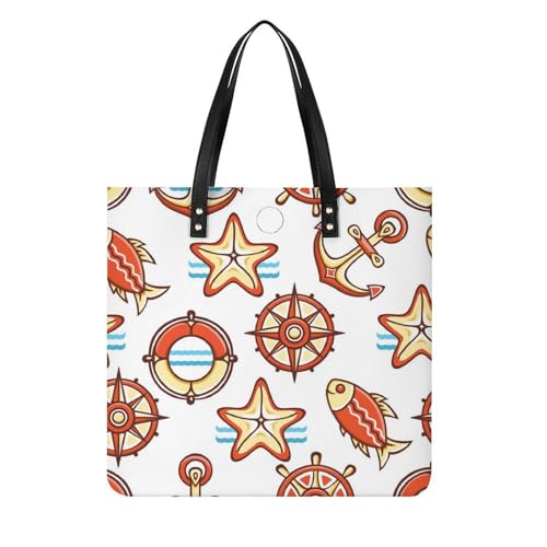 Sac à main femme poisson étoile de mer grand cabas shopper en caoutchouc