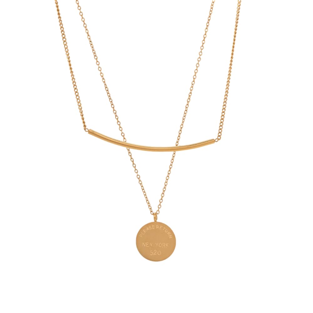 Round Line Two Layer Necklace for Women - 18K Gold Plated Necklace, Women's Jewellery | Gift for Girls & Women-image-12
