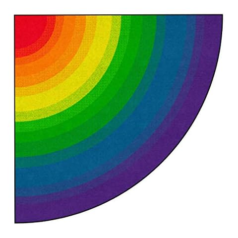 Flagship Carpets Rainbow Area Rug for Kids Classroom, Home Learning Area, Playroom Mat or Childrens Bedroom Carpet, 6ft Across, Quarter Circle Cover