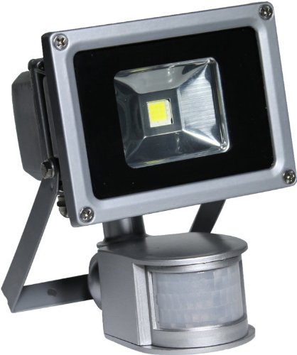 Electraline 63401 - Proyector SuperLED con Sensor de Movimiento (IP44, 680 lúmenes, 10 W) Color Plata