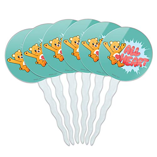 Care Bears: Unlock the Magic All Heart Cupcake Picks Toppers Decoration Set of 6
