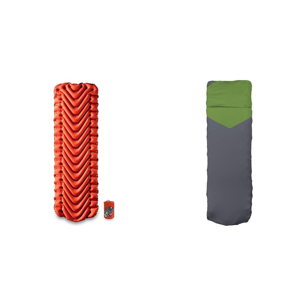Klymit Static V Inflatable Camping Pad and Sheet for Hiking and Backpacking, Orange