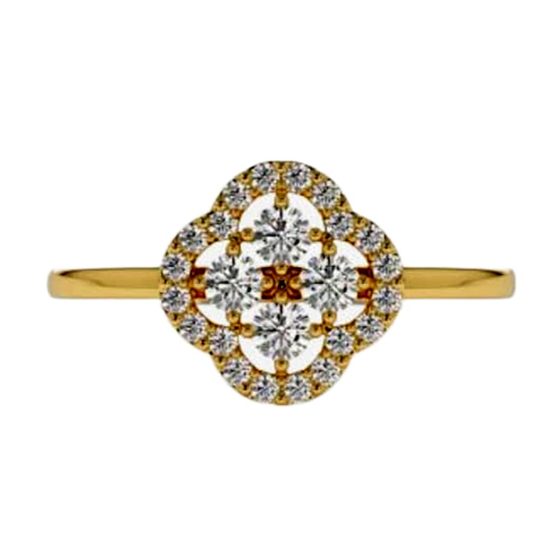 Bague imposante en argent 925 et or avec pavé de diamants CZ étincelants