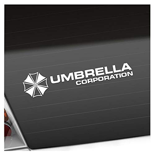 Kiwistar - Autocollant - Umbrella Corperation 20 x 4,5 cm - blanc - G10 - Pour voitures, vélos, véhicules, motos, cyclomoteurs, tuning, vitres arrière