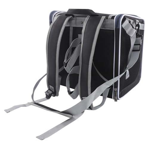 Apriltop 36 * 25 * 36cm Hundekorb Fahrrad Vorne bis 6,5 Kg, mit Kissen, Haustier Reisetasche mit Schulterriemen und Netzfenstern, für Katzen und Hunde, für Reisen, Radfahren, Wandern (Schwarz)