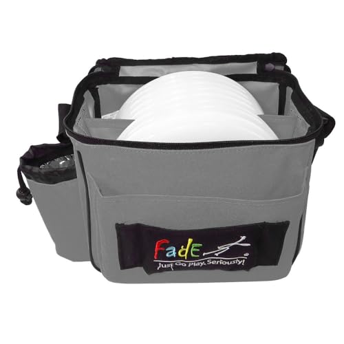Mint Discs Fade Lite Disc Golf Carrier Bag | Starter Bag with 10+ Disc Capacity | Premium Lightweight Disc Golf Shoulder Strap, GRAY