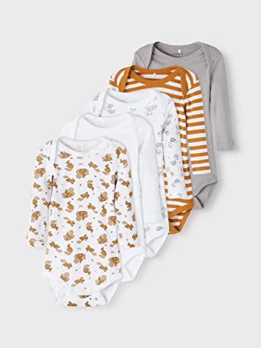 NAME IT NBNBODY 5P LS BONE BROWN NOOS uniseks-baby body - Image 7