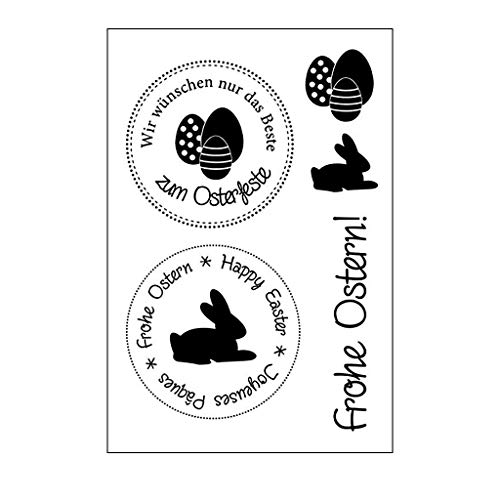 WuLi77 Silikonstempel Set, Frohe Ostern Clear Stamps - DIY Stempel Für DIY Album Scrapbooking Photo Card Machen Dekor Cover