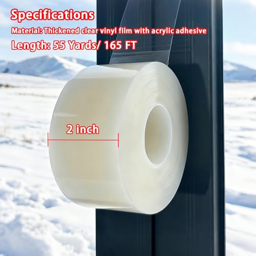 Image of Window Sealing Tape, Window AC Insulation Tape,2 Inch x 165 FT(55 Yards) | Waterproof Blocker for Cold Heat Air, Windproof, No Residue Strong Adhesive