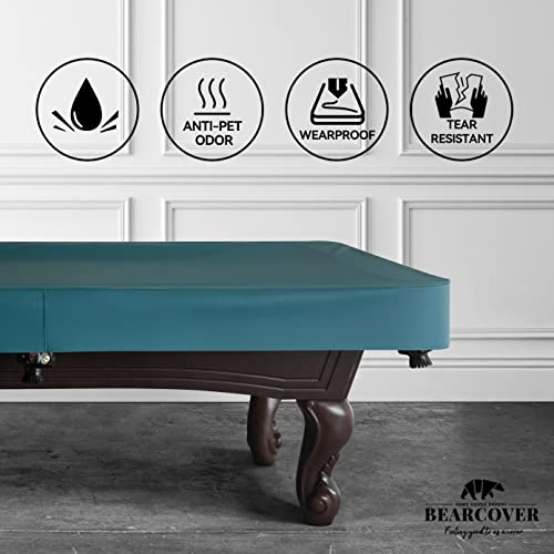 Bearcover Heavy Duty Leatherette Billiard Pool Table Cover, Waterproof & Tearproof Cover For Pool Table 7/8/9Ft (10 Colors Available) (7 Feet/Malachite Green) #TOP4