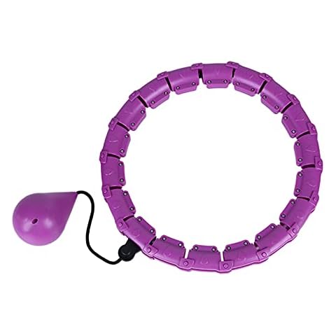 Pterygoid Weighted Hula Hoop, Smart Hula Hoop with Ball, 24 Detachable Knots Auto-Spinning Fitness Weight Loss Massage for Adults and Kids Exercising, Pink Cover
