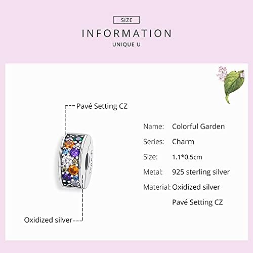 2pc Clip Spacer Charms Bracelets for Women 925 Sterling Silver Blue White Crystal Clip Lock Spacer Stopper Charm Bead for Bracelet - Image 3