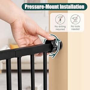 keny 29.7"-46" Baby Gate for Stairs, Auto Close Dog Gates for Doorways, Pressured Mounted No Drilling Pet Gate Extra Wide, Easy Walk Thru Stair Gate, 30" Tall, Black keny 297 46 Baby Gate for Stairs Auto Close Dog Gates for Doorways Pressured Mounted No Drilling Pet Gate Extra Wide Easy Walk Thru Stair Gate 30 Tall Black