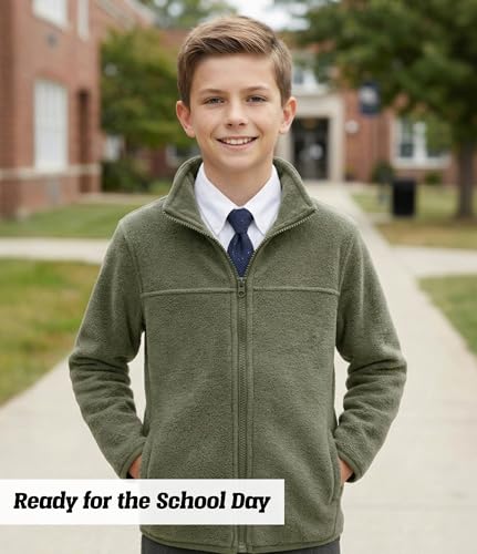 Image of Spring&Gege Youth Solid Full-Zip Polar Fleece Jacket for Children