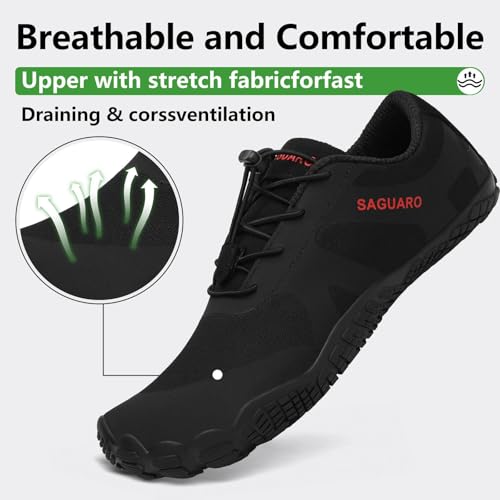 Miniatura 3 de Saguaro Barefoot Zapatillas De Trail Hombre Escarpines Mujer Zapatos De Agua Minimalistas Zapatillas De Deporte Acuaticos Exterior Interior Negroprofundo 41