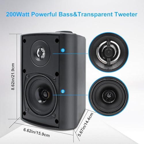 Image of Jaguar 6 Outdoor Wall-Mount Speaker 80- watts (Amp Needed) - 2-Way Weatherproof Speaker 8 Ohm /70V /100V Compatibility for Indoor & Outdoor Audio (Each)