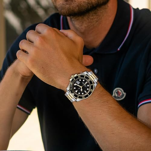 Image of Juntan Screw-in Stainless Steel Watch Band 20mm 21mm 22mm for Men Women, Curved End Straight End Metal Watch Strap with Oyster Buckle, Taperd Replacement Jubilee Bracelet Silver Gold