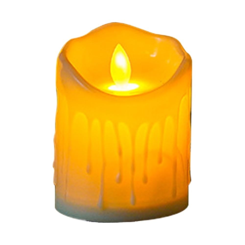 TANGSIYANG Led Candles Flameless Flickering Teardrop Led Candles Light Tealight Lamp Electronic Home Decor(5.0x7.0cm)