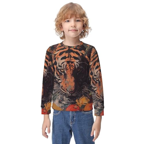 Tiger HuntingChildren's Casual Pullover Sweatshirt Loose Fit9-11Y