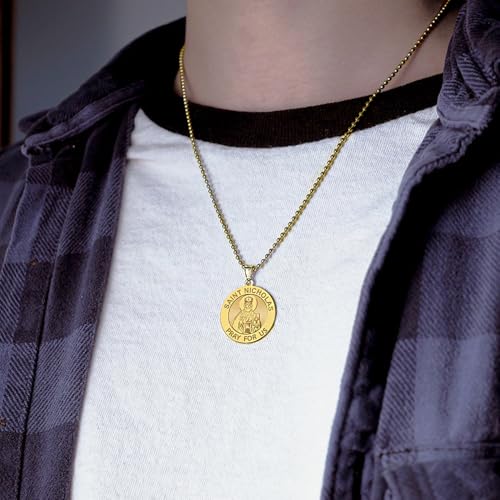 PicturesOnGold.com Saint Nicholas Religious Medal - in Sterling Silver and 10k or 14k White and Yellow Gold - Protection Jewelry Christian Gifts for Men & Women2