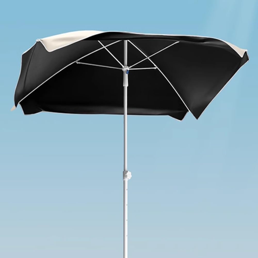 Przenośny parasol plażowy 1,5 m 2 m z zasłoną przeciwsłoneczną - na zewnątrz osłona przeciwsłoneczna na kemping, do ogrodu, na piknik, trawnik, ochrona przed promieniowaniem UV, lekki, łatwy montaż