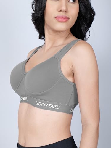 Image of BODYSIZE Women's Everyday Wear Wire Free Padded Sports Bra SF-28 (Heavily Padded, Gym, Yoga Bra) | Everyday Wear, Sweat Absorbent, Soft Cotton Fabric for Ultimate Comfort (B Cup)