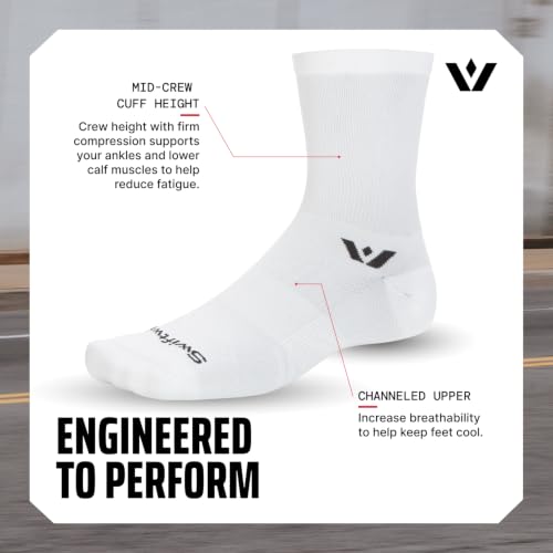 Image of Swiftwick ASPIRE Mid-Crew Socks for Running & Cycling, Men & Women