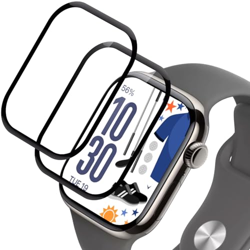 Elecshion Panzer Schutzfolie Glas für Apple watch Series 10 46mm, 2 Stück Screen Protector, HD Glas Displayschutz, 9H Hä...