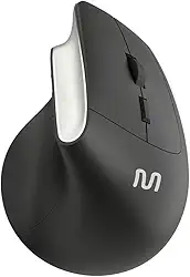 Mouse sem Fio Multi Ergônomico Vertical 2.4GHz com 6 Botões, Clique Silencioso e DPI Ajustável 800-1600 – Preto MO384