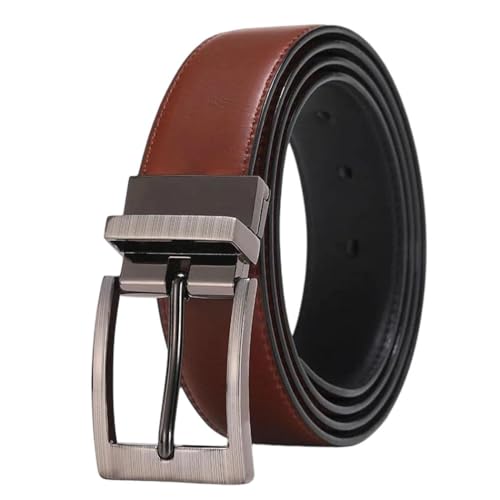 Men's genuine leather belt, classic pin buckle belt, business casual