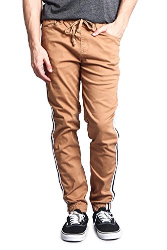 Mens Side Stripe Jogger Twill Pants