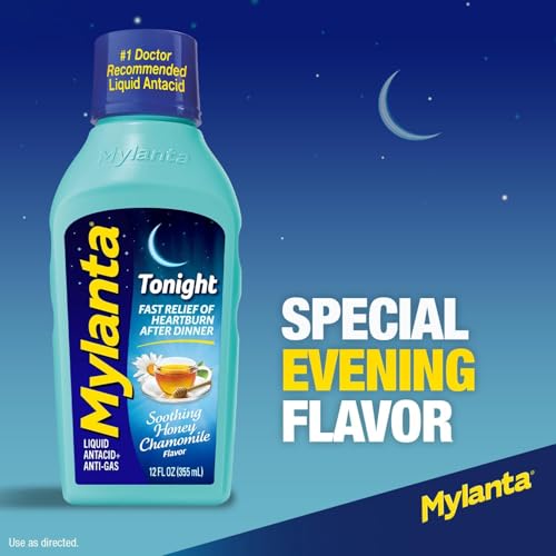 Image of Mylanta Tonight Heartburn & Gas Relief, Honey Chamomile, 10 oz (Pack of 3)