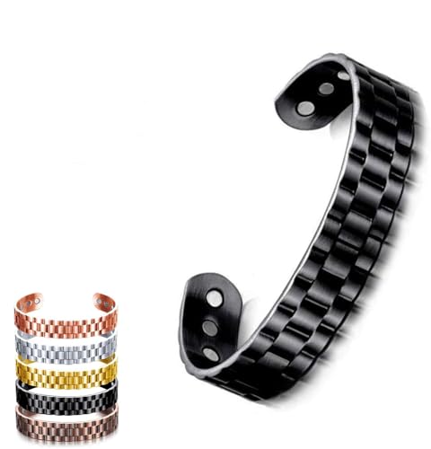 Biancat ProstaPower - Fascia magnetica in rame, per prostata e prostata, alla moda, con ioni di rame, alla moda, da uomo, colore: nero