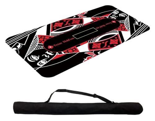 VEGIONES Professional Poker Mat Texas Hold'em 71X35 Inch Professional Poker Mat, Non-Slip and Folding Poker Card Tabletop Layout with Carrying Bag