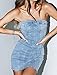 Just Quella Women Denim Strapless Tube Bodycon Mini Jean Dress (US 0-2)