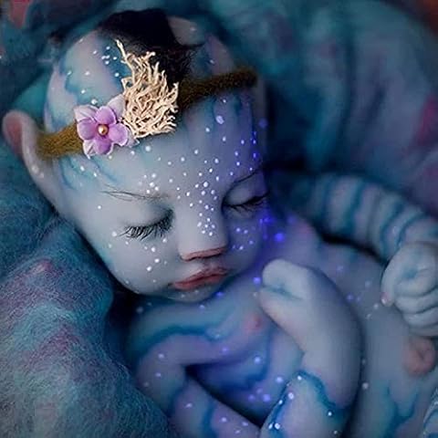 Xyfw Avatar Real Full Body Realistic Reborn Baby Doll, Silicone Baby Doll Lifelike Weighted Reborn Baby Girl,Not Vinyl Material Dolls 12 Inch Cover