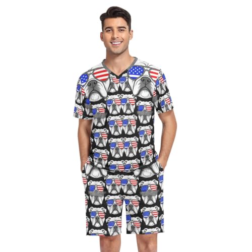 Camisa de pijama para hombre que evita el calor con diseño divertido de Pitbull americano