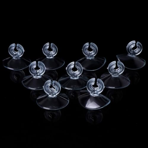 Hehglng 10 Pcs Transparent Aquarium Suction Cup, Plastic Sucker with Clips Fish for Tank Pipe Hose Tube Holder Fish Tank Suction Cups Aquarium Air Pump Accessories (1.2in)