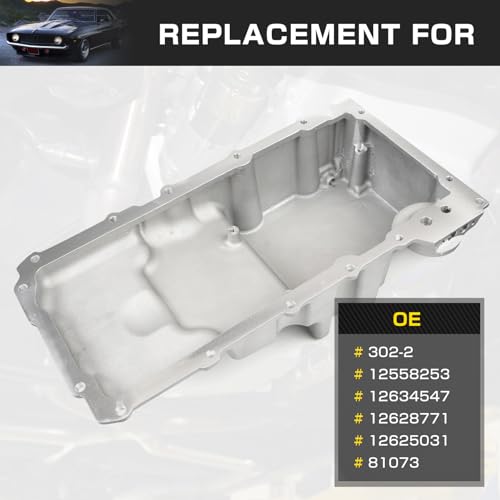 Image of LS Oil Pan Kit Compatible with 1964-1992 Chevy Camaro Nova Ventura Omega F-body G-body Aluminum Swap Engine Oil Pan Kit 302-2 LS1 LS2 LS3 LS6 5.3L 5.7L 6.5L # 302-2 81073